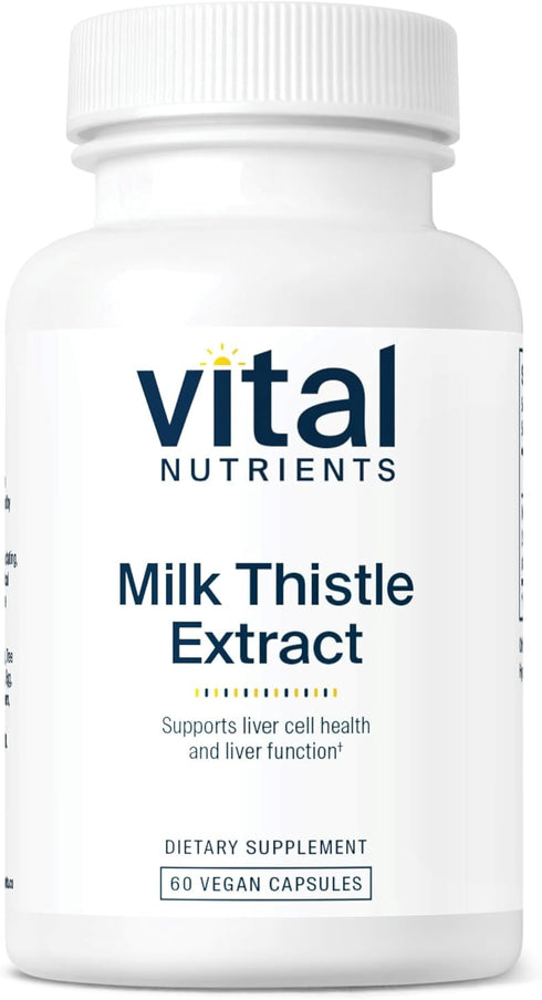 Vital Nutrients Milk Thistle Extract 250mg, Vegan Supplement for Liver Function & Detox, 60 Capsules