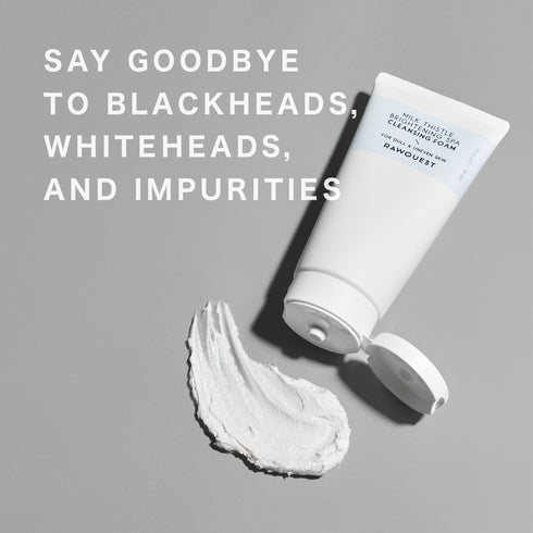 RAWQUEST- Korean Deep Pore Cleansing Foam | Brightening, Exfoliator, Remove Blackheads, Dead Skin Cells & Makeup | Daily Face Wash Cleanser with 82% Milk Thistle