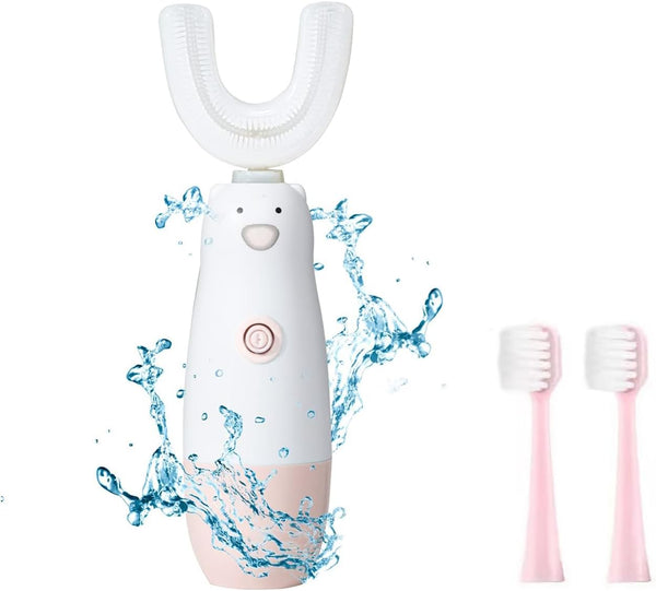 Kids Electric Toothbrush, 6 Cleaning Models, Waterproof Battery Powered, 360 Automatic Sonic U Shaped for Ages 2-7