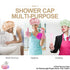 Shower Cap for Women, Reusable Extra Large Satin Double Layer EVA Waterproof Long Hair Caps (4 Pack)