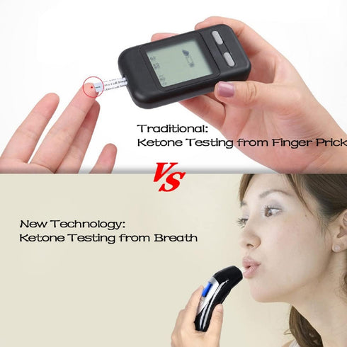Ketone Analyzer, Digital Keto Breath Meter Test with 10 Mouthpieces for Health Ketosis (Black1)