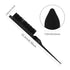 Patelai 3 Pieces Hair Styling Set - Fluffy Brush, Rat Tail Comb, Triple Teasing Comb for Back Combing (Black)