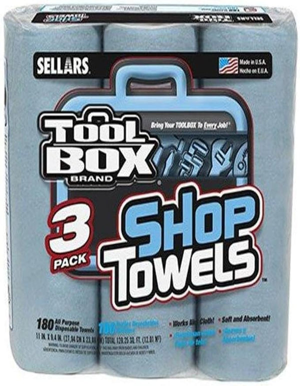 Sellars Wipers & Sorbents 5448301 Tool Blue Shop Towel (3 Pack)