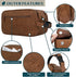 PAVILIA Toiletry Bag for Men, Travel Essentials Dopp Kit, PU Leather Water Resistant Organizer Case, Brown