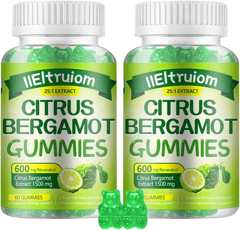 IIEltruiom Citrus Bergamot 1500mg, Citrus Bergamot Gummies for Healthy Cholesterol, Bergamot Supplements 25:1