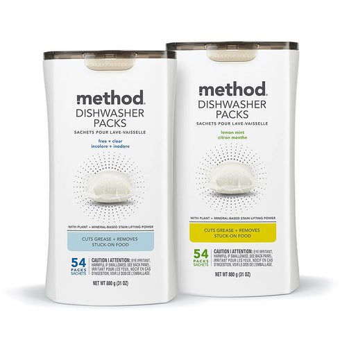 Method Dishwasher Detergent Packs, Lemon Mint, 30 Count