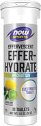 NOW Foods Sports Nutrition - Effervescent Effer-Hydrate Electrolyte Supplement, Lemon Lime, 10 Tablets