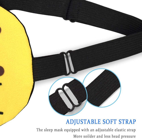 HYCLES Sleep Mask for Kids - Cute Cartoon Animal Eye Cover, 3 Pcs Blindfold for Travel, Game, Nap, Night Sleeping