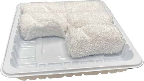 IFENC 40 Count (5 Disposable Hot Towels Lemon Scented Cotton Towelettes, Trays) | Heat or Chill | Oshibori Style
