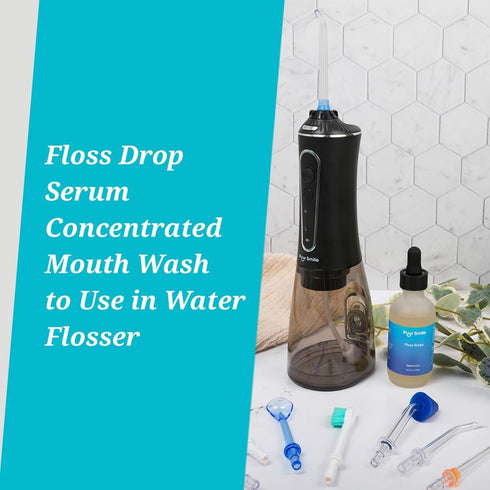 Concentrated Floss Drop Serum, 2oz Mouth Wash for Water Flosser, Organic Spearmint for Good Oral Health