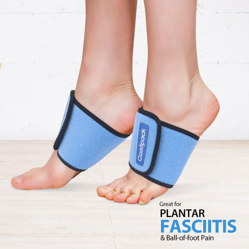 Cold Therapy Wrap with 2 Packs & 2 Sleeves - Reusable Gel Ice Packs for Foot, Wrist, Ankle Pain Relief, Blue