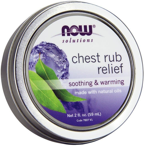 NOW Foods Solutions Chest Rub Relief - Soothing Natural Oils and Menthol Aroma, 2-Ounce