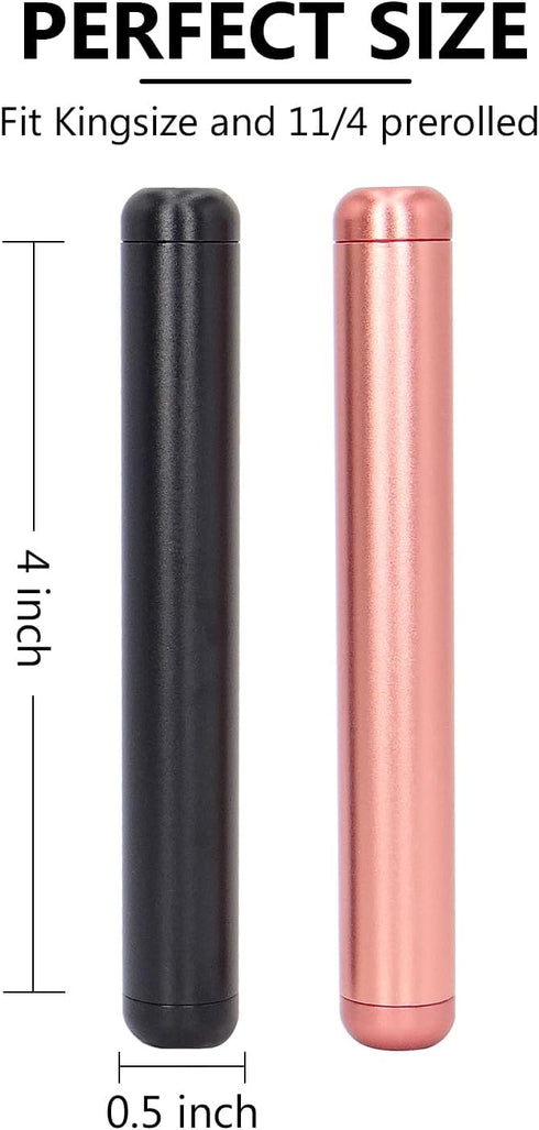 OZCHIN Aluminum Metal Tube Container, 4.5-inch Fits King Size, Airtight for Traveling
