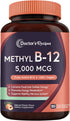 Doctor's Recipes Vitamin B12, Methylcobalamin 5000 mcg, 90 Fast Dissolve Tablets, Natural Peach Flavor