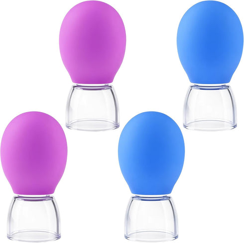 LUSTRIB 4Pcs Silicone Facial Cupping Therapy Set, Face Cupping Therapy Kit for Anti