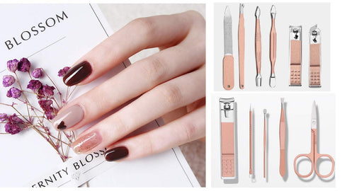 Manicure Set, 12 In 1 Stainless Steel Professional Pedicure Kit with Pink Leather Travel Case