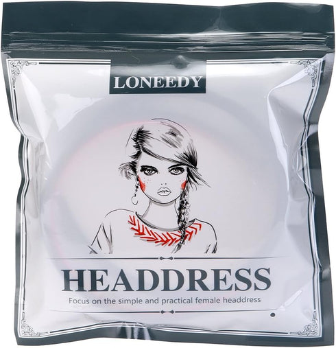 LONEEDY Padded Leather Hard Headband for Women, 1.7 Inch, White