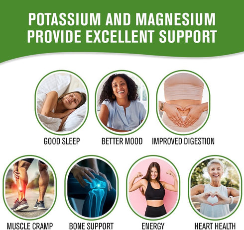 NaturalSlim Potassium Magnesium Supplement, 100 Capsules - MagicMag C for Sleep Support & Heart Health