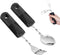 Gyinere Bendable Adaptive Utensils,1 Pcs Spoon,1pcs Fork(Black),for Elderly, Disabled People, ParkinsonS, Arthritis, Hand