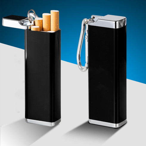 1PCS Metal Cigarette Case, Waterproof Small Hard Pack Case Holds 6 Cigarettes 84 mm/3.3 in, Portable Keychain Cigarette
