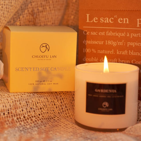 Chloefu LAN Valentines Scented Candles Gifts for Women, Gardenia and Jasmine 7.1oz, 2 Pack