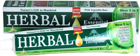 Essential Palace Herbal Toothpaste, 5 in 1, Non Fluoride, Vegetable Base, 2 Pack