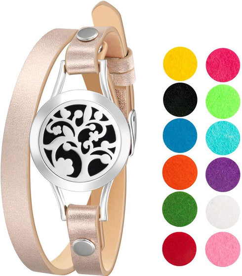 Wild Essentials Arbol Tree Essential Oil Leather Wrap Bracelet Diffuser Kit, Gift Set with Inner Calm Essential Oil