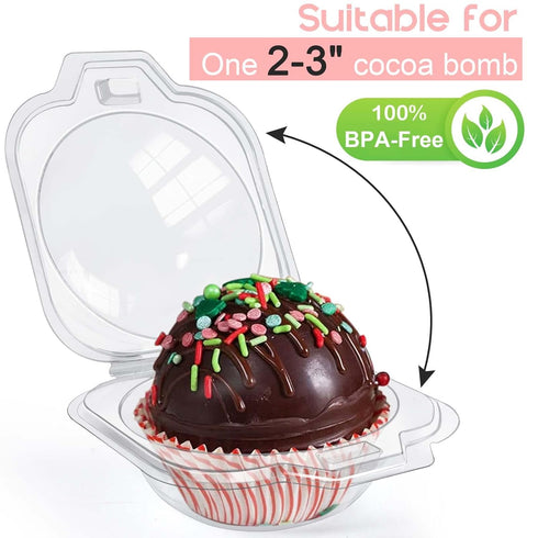 Packaging 50 Pack Hot Cocoa Bomb Boxes, Cocoa Bomb Boxes Spherical Hot Chocolate Bomb Holder