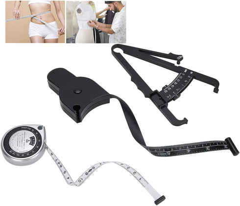Digital Body Fat Caliper Set with Automatic Retraction, Measures Chest, Waist, Leg Circumference, High Temperature