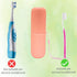 Sunenlyst 2Pcs Travel Toothbrush Holder, Portable Case for Traveling, Camping, Business Trip (Green and Orange)