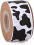 4 Rolls Cow Print Grosgrain Ribbon, 20 Yards Animal Print Ribbons for DIY Crafts, Gift Wrapping, Decoration