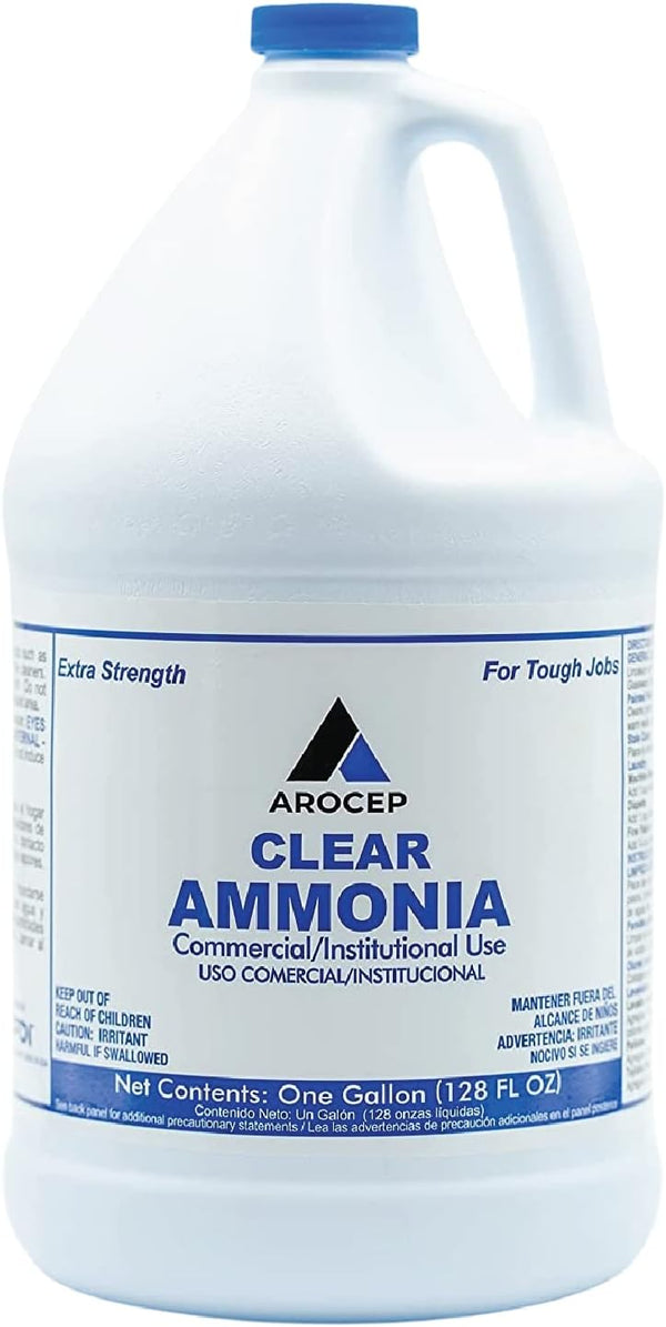 Clear Ammonia Cleaner Liquid, 1 Gallon - Multipurpose Cleaning Solution for Kitchen and Bathroom Use
