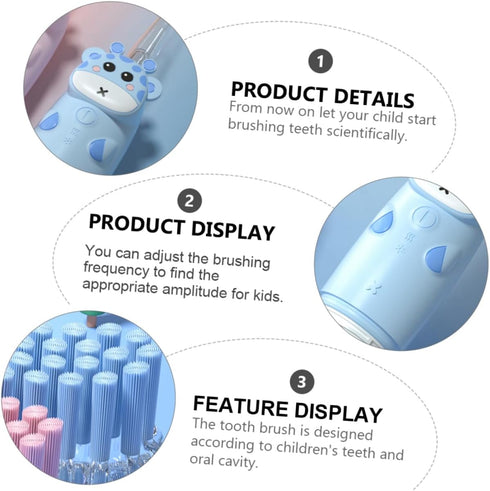 Set NOLITOY Boys and Girls-Friendly Electric Toothbrush Sonic Vibrating Soft Bristles