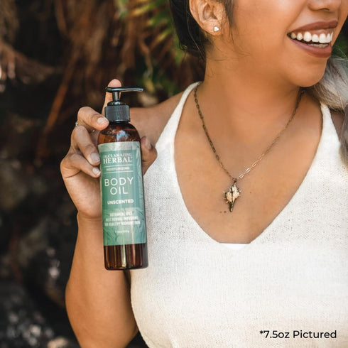 Unscented Body Oil Travel Size with Pump - Fragrance Free Massage Oil for Men and Women with Grapeseed & Jojoba