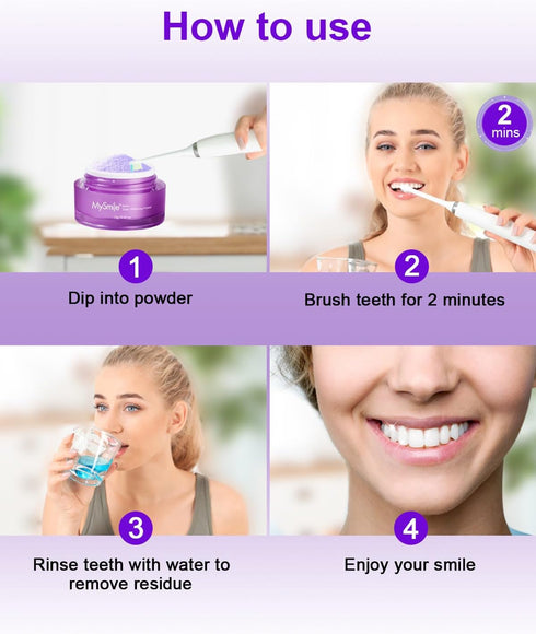 MySmile Pap Natural Mint Non-Sensitive Teeth Whitening Powder, Cavity Prevention, Fluoride Free Toothpaste - 1.04 oz