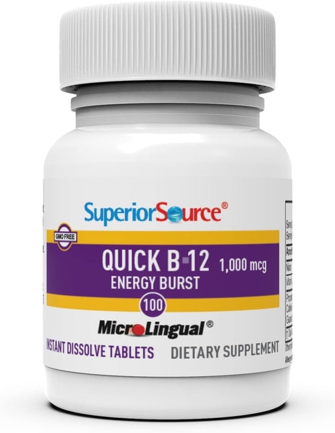 Superior Source Quick Vitamin B12 Energy Burst, 100 Tablets
