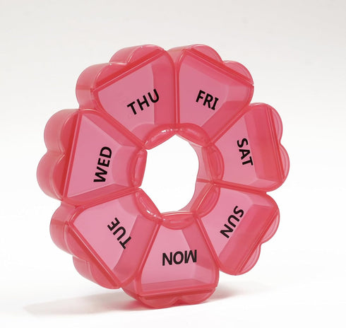 Twniayv Cute Vitamin Container for Travel Fun Circular Pill Box, 7 Day Weekly
