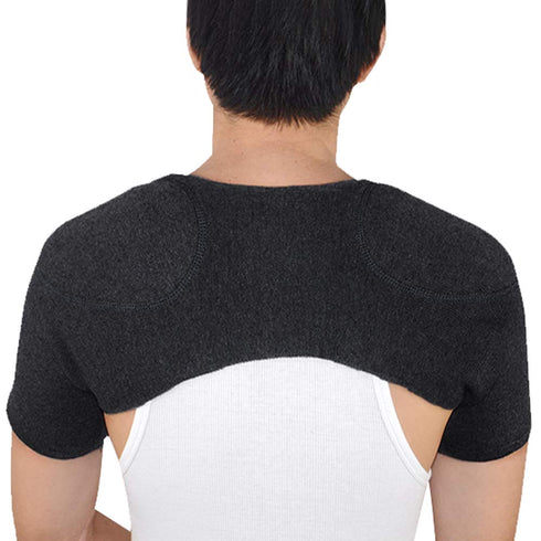 ITODA Knitted Double Shoulder Warm Compression Sleeve Wrap for Rotator Cuff Pain Relief, Office Home Knit Cashmere Guard