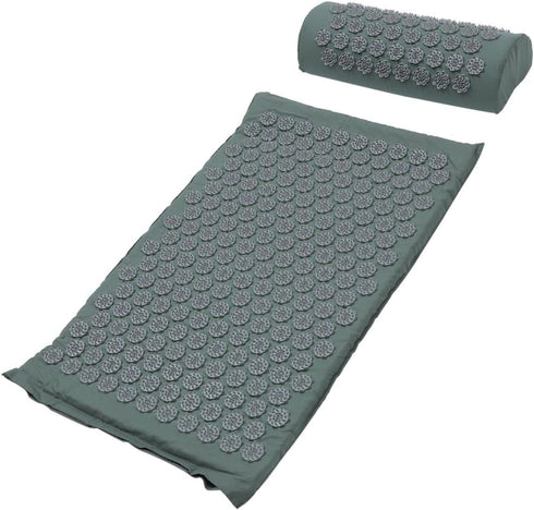 Set, Veemoon Shiatsu Acupressure Massage Mat and Pillow Non-Slip Relief Cushion with Portable Carrying Bag for Back