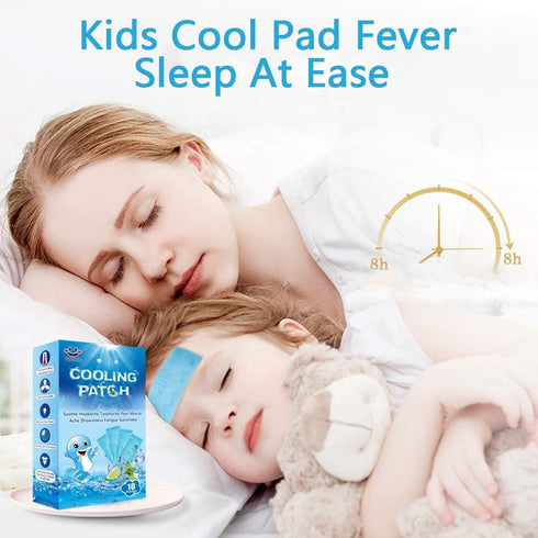 30 Sheets Cooling Patches for Fever Discomfort & Pain Relief, Soothe Headache Pain, 10 Count Per Box (3 Boxes)