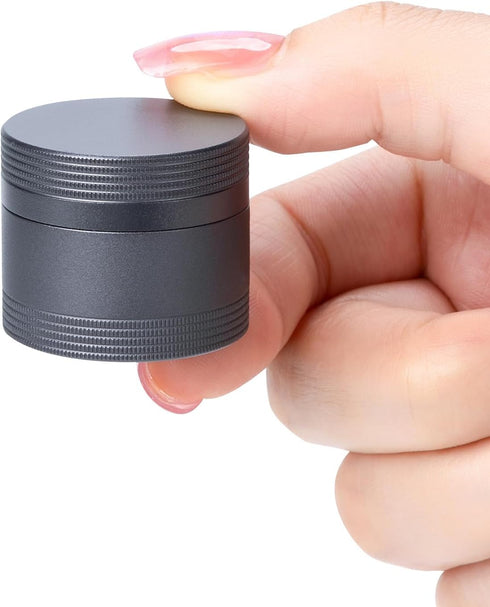 Small Pill Case, Metal Waterproof Pill Box, Round Aluminum Alloy Storage Organizer for Vitamins (Gray)