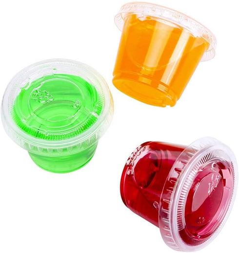 200-1oz Clear Polypropylene Small Plastic Containers with Lids