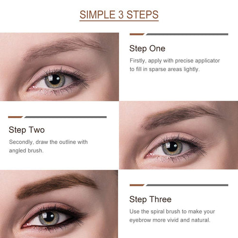 Waterproof Eyebrow Gel, Brunette Brown Tinted Mascara Makeup for Natural-Looking Brows, Long-Lasting