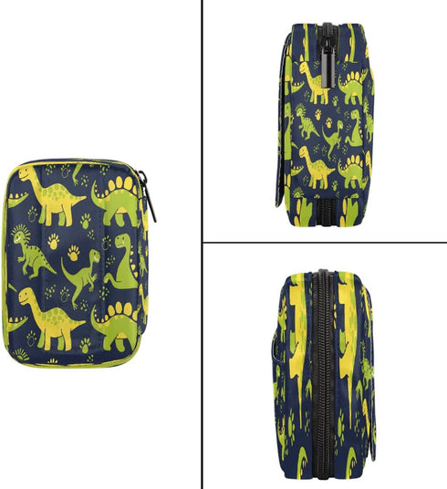 Skerhhux 7 Animal Dinosaur Green Pill Case Travel Pill Organizer Weekly Day Portable with Zipper Medicine Box Pill Case