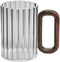 gY3pO5uK Drinking Glasses Glass Mugs with Wooden Handle, 11OZ Clear Borosilicate Drinking for