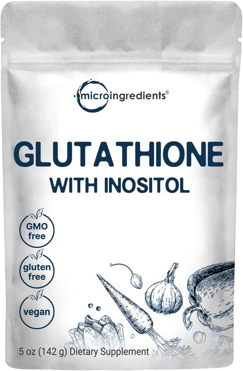 Glutathione Supplement, Pure Reduced Powder with Inositol, 5 Ounce (9 Months Supply), Vegan Antioxidants