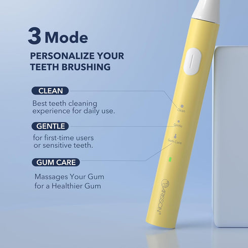 ARISSON Sonic Electric Toothbrush, 40,000 VPM Power, 1.5H Fast Charge with 2 Minutes Smart Timer, White