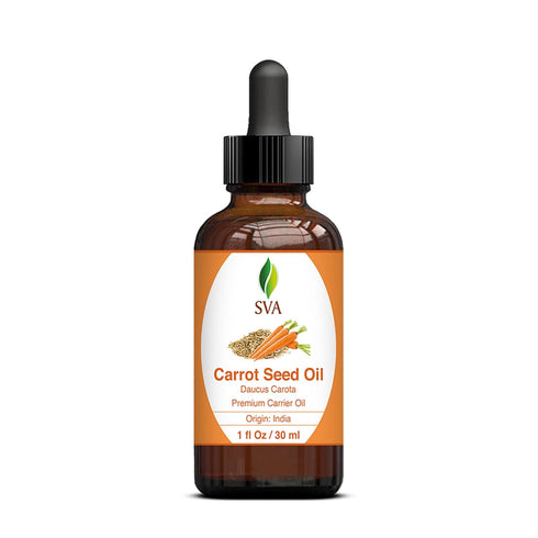 SVA 1 Fl Oz Carrot Seed Oil - 100% Natural Cold Pressed for Face, Skin Care, Hair Care, Scalp & Body Massage