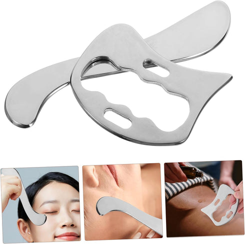 Stainless Massager Body Massage Tool Face Neck Massager Massage Scraping Board Body Scraper Board Muscle Relaxation