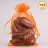PMLAND 100 Pcs Organza Mesh Drawstring Bags, 4 x 6 Inches for Jewelry Party Favors, Orange